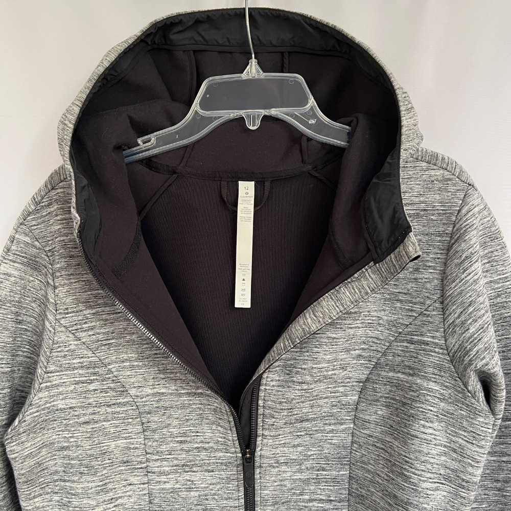 Lululemon Pick Your Path Hooded Jacket Gray Black Size 12 - Picture 7 of 16